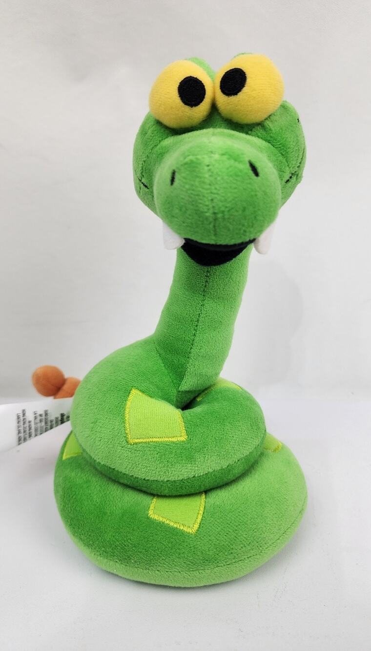 Disney Pixar Jungle Book Kaa 9” Plush Coiled Green Snake Cartoon Stuffed Pixar